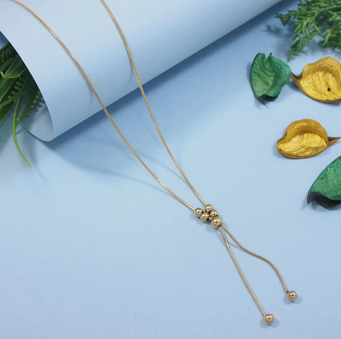 Gold Lariat Necklace