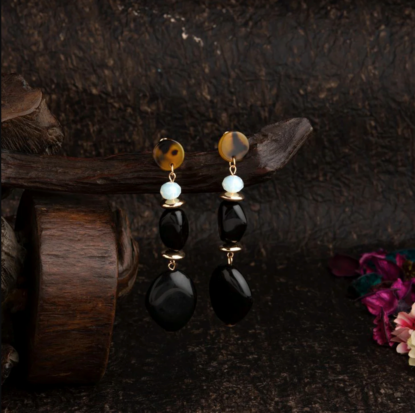 Gold Plated Beads Designed Western Fashion Earring