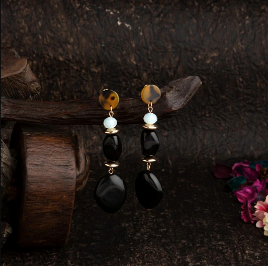 Gold Plated Beads Designed Western Fashion Earring