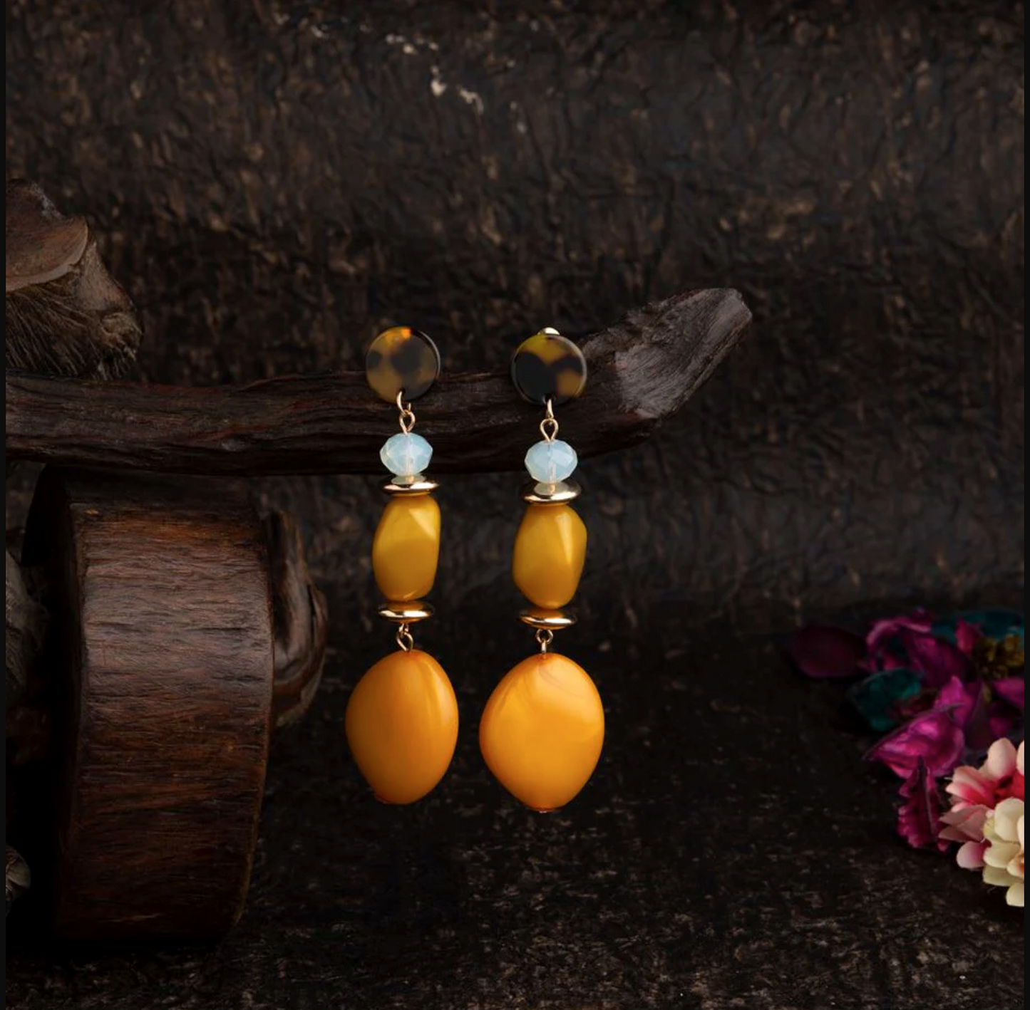 Gold Plated Beads Designed Western Fashion Earring
