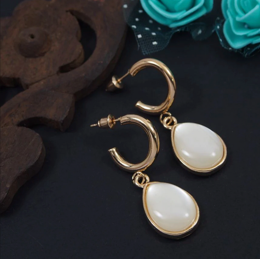 Gold Plated Multi Colour Drop Earring