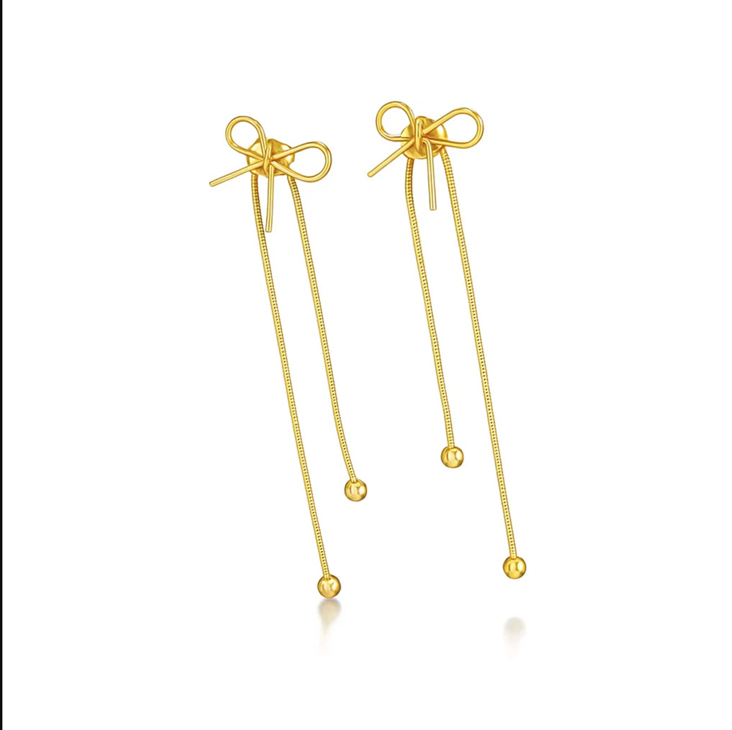 Dainty Bow Tassel Earrings