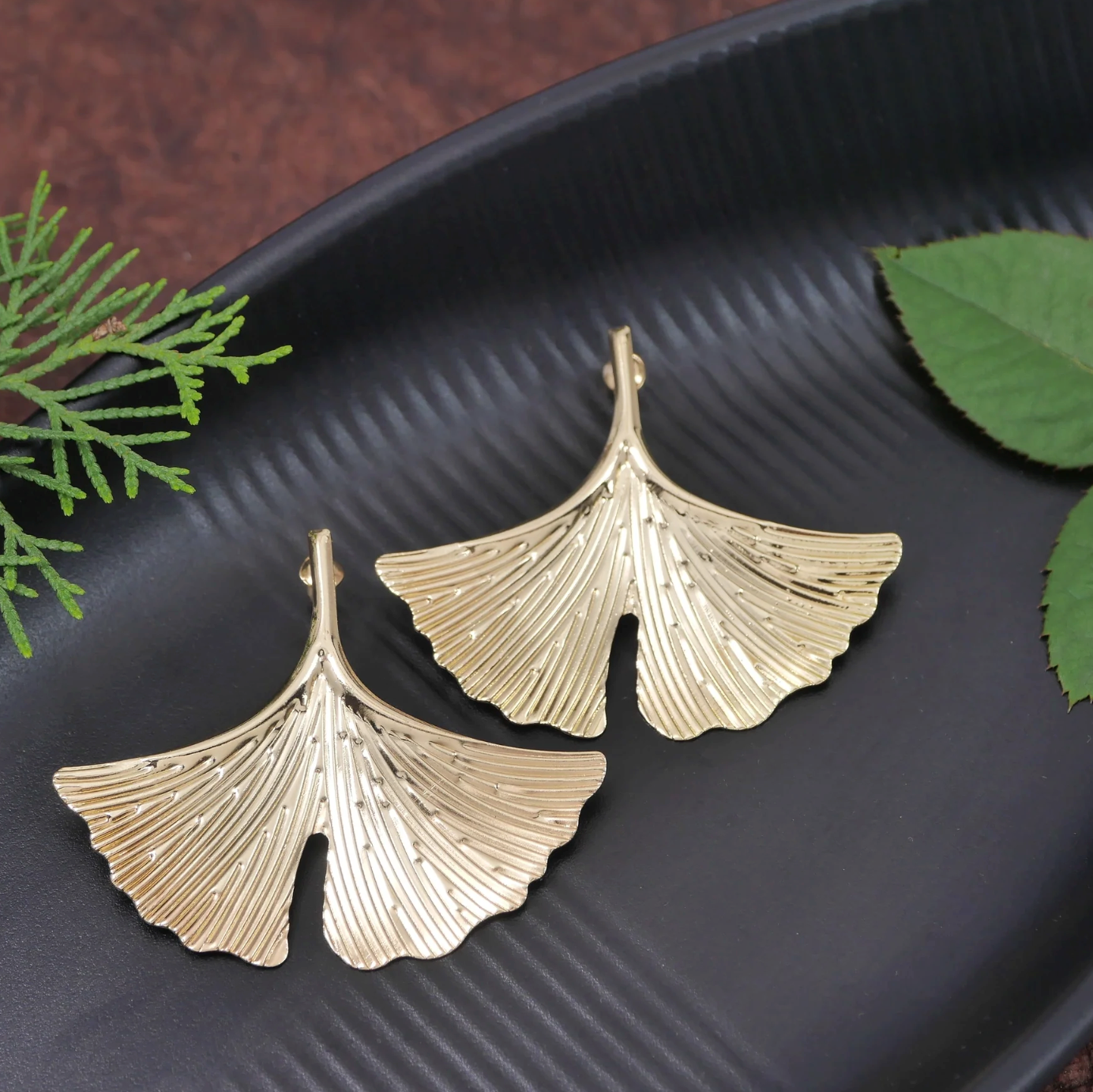 Elegant Ginkgo Leaf Earrings