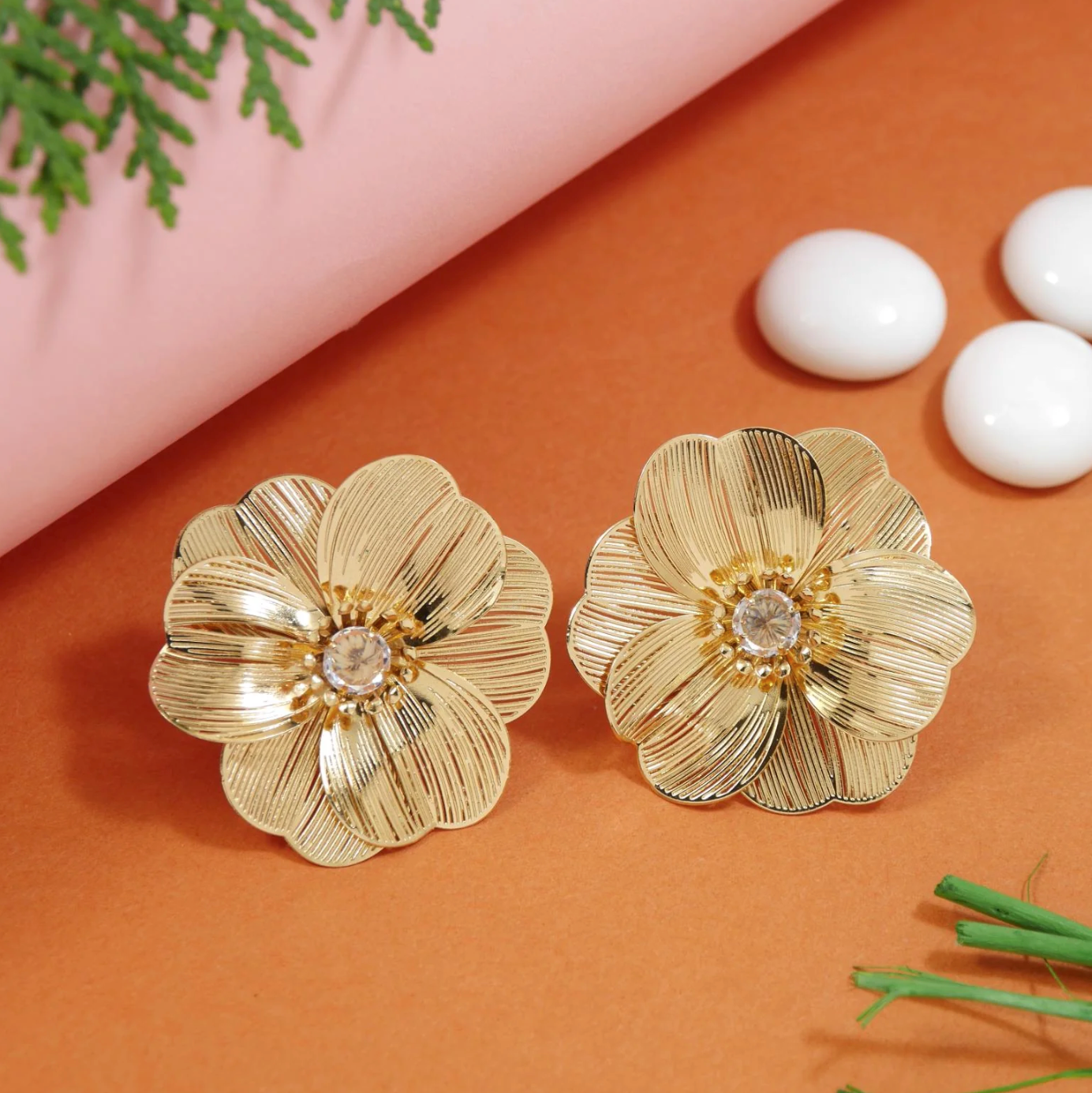 Textured Bloom Statement Studs